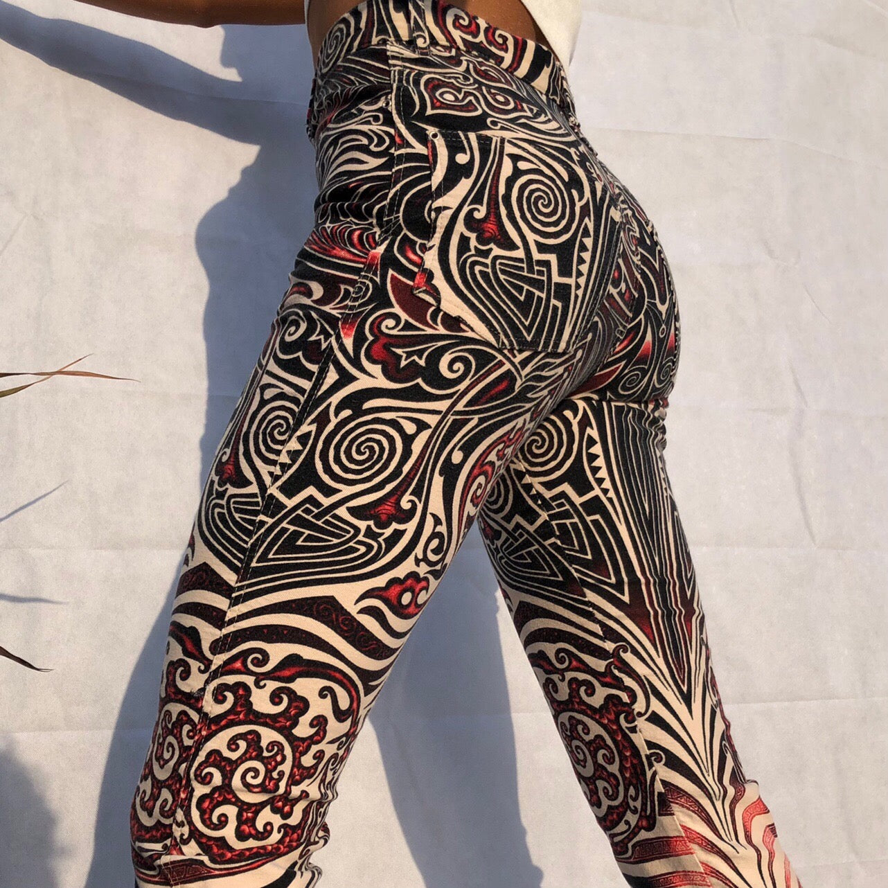 Vintage 1996 Jean Paul Gaultier JPG Jean’s with Tribal Tattoo Print | Default Title, Multicoloured