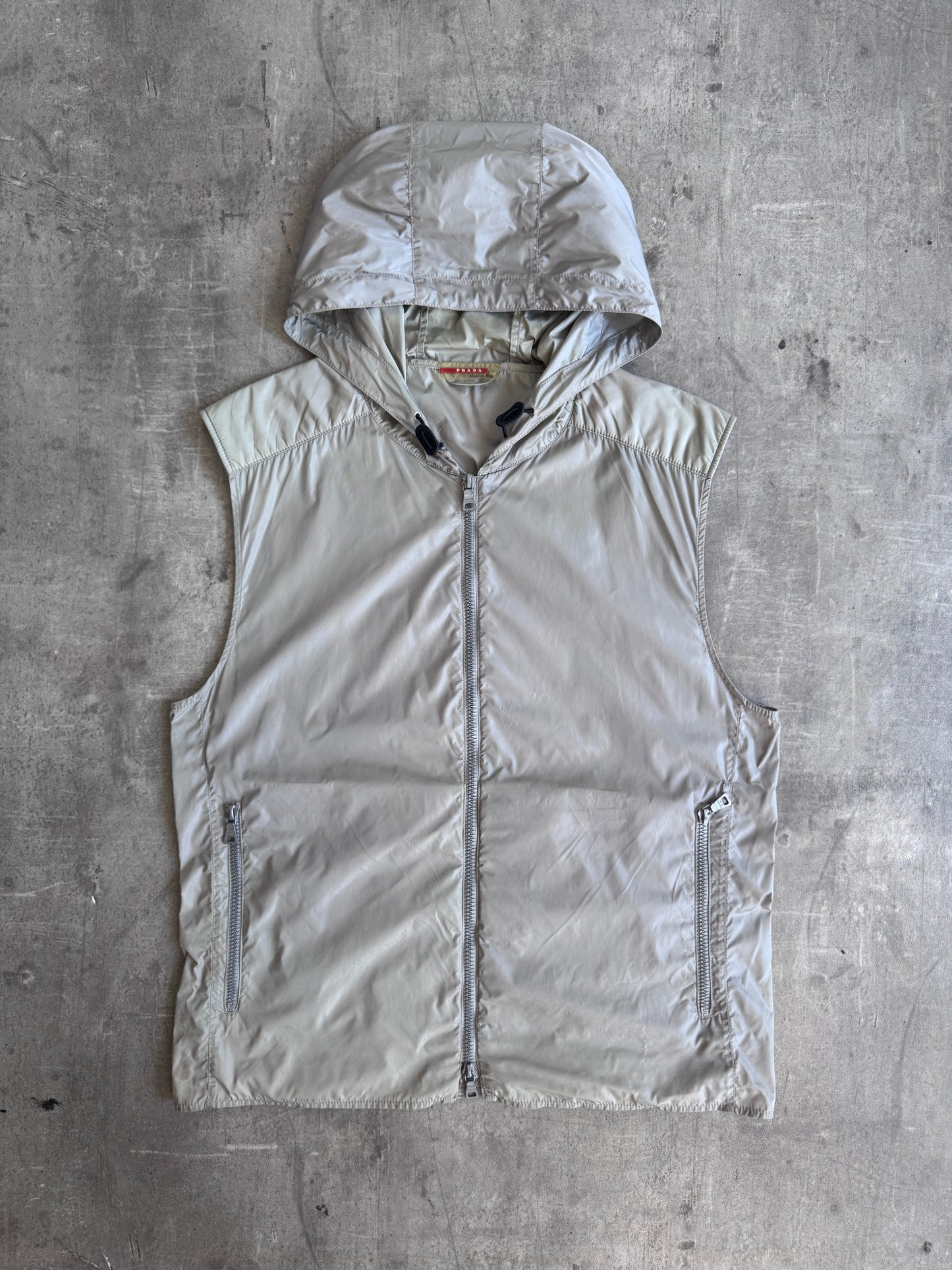 Prada Sport Lightweight Nylon Sleeveless Tech Vest | Small, Red