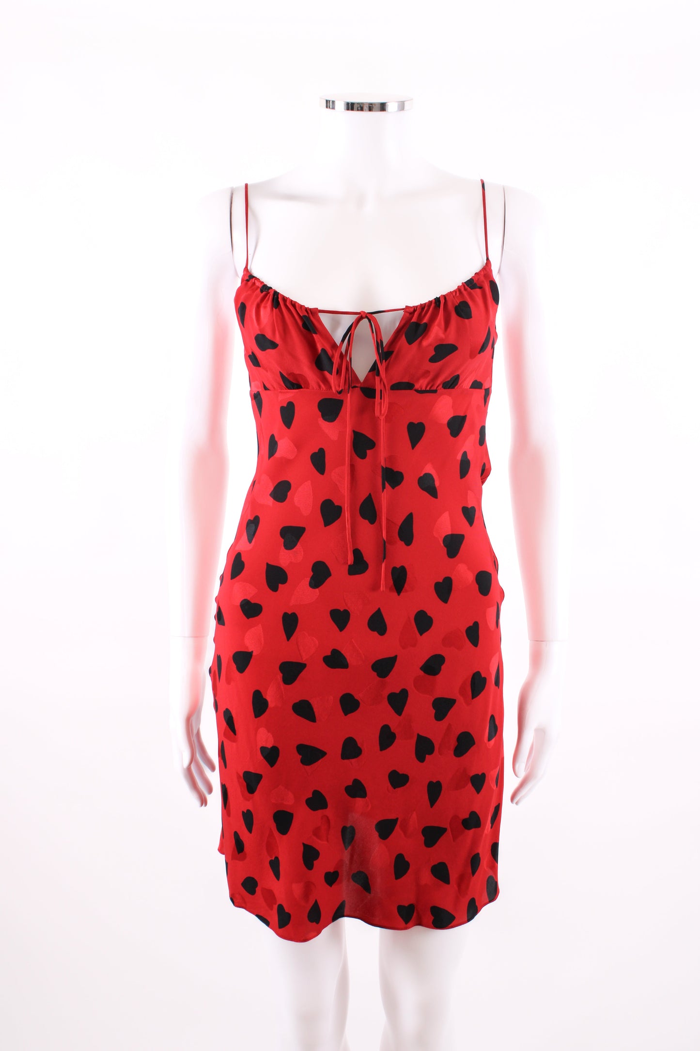 Saint Laurent Heart Print Mini Dress Red 6 | O/S, Red