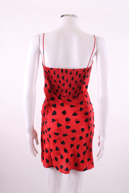 Saint Laurent Heart Print Mini Dress Red 6 | O/S, Red