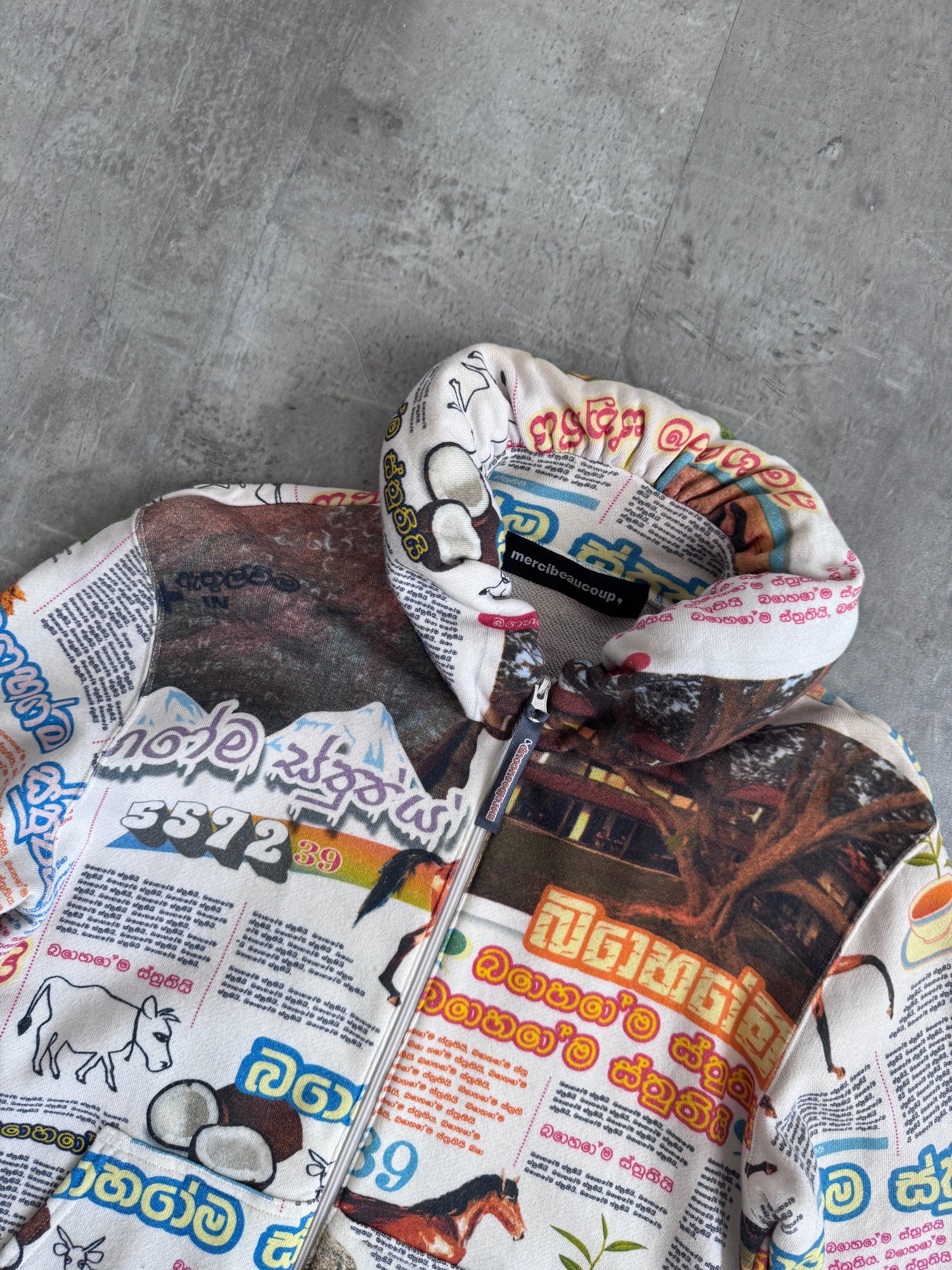 1990s Issey Miyake Mercibeaucoup Collage Zip Sweatshirt