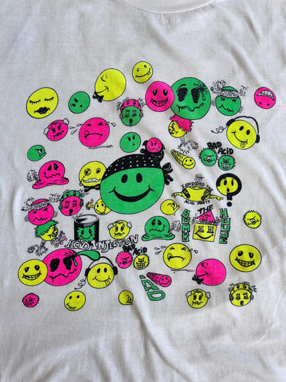 1990's 'Acid Party' Rave Graphic Tee | Large, Multicoloured