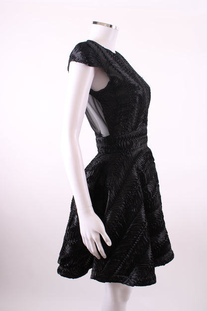 Philip Armstrong Pleat Detail Mini Dress Black 10 | O/S, Black