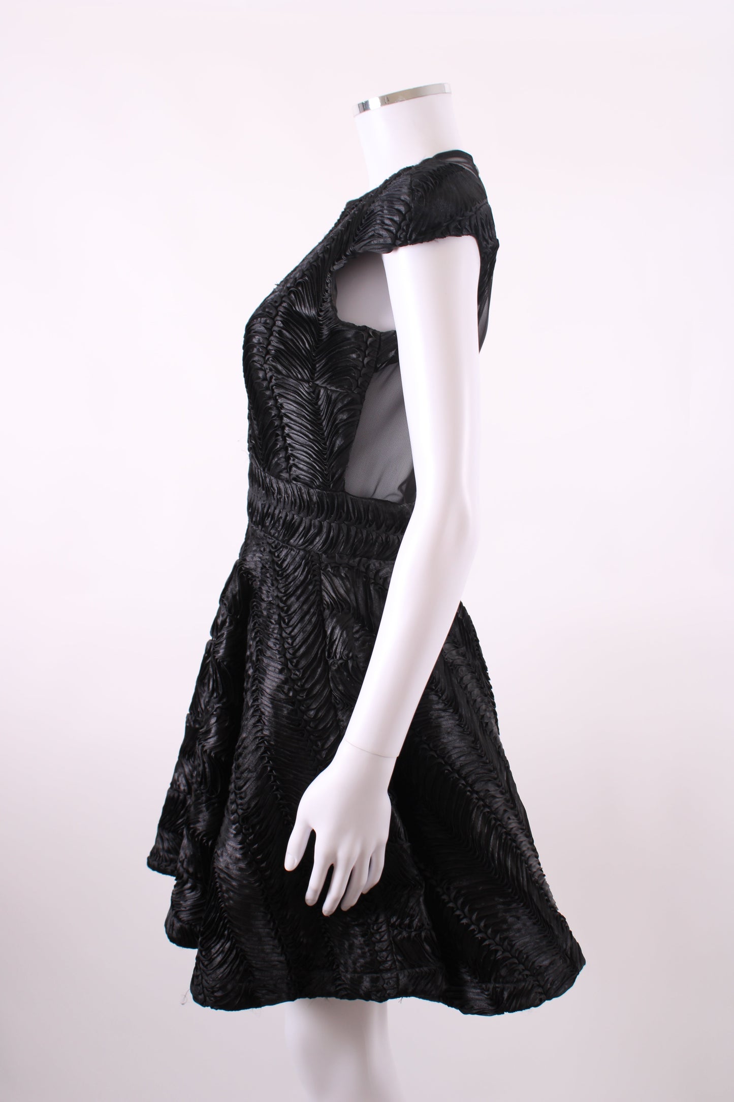 Philip Armstrong Pleat Detail Mini Dress Black 10 | O/S, Black