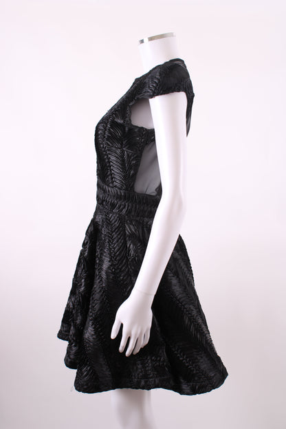 Philip Armstrong Pleat Detail Mini Dress Black 10 | O/S, Black