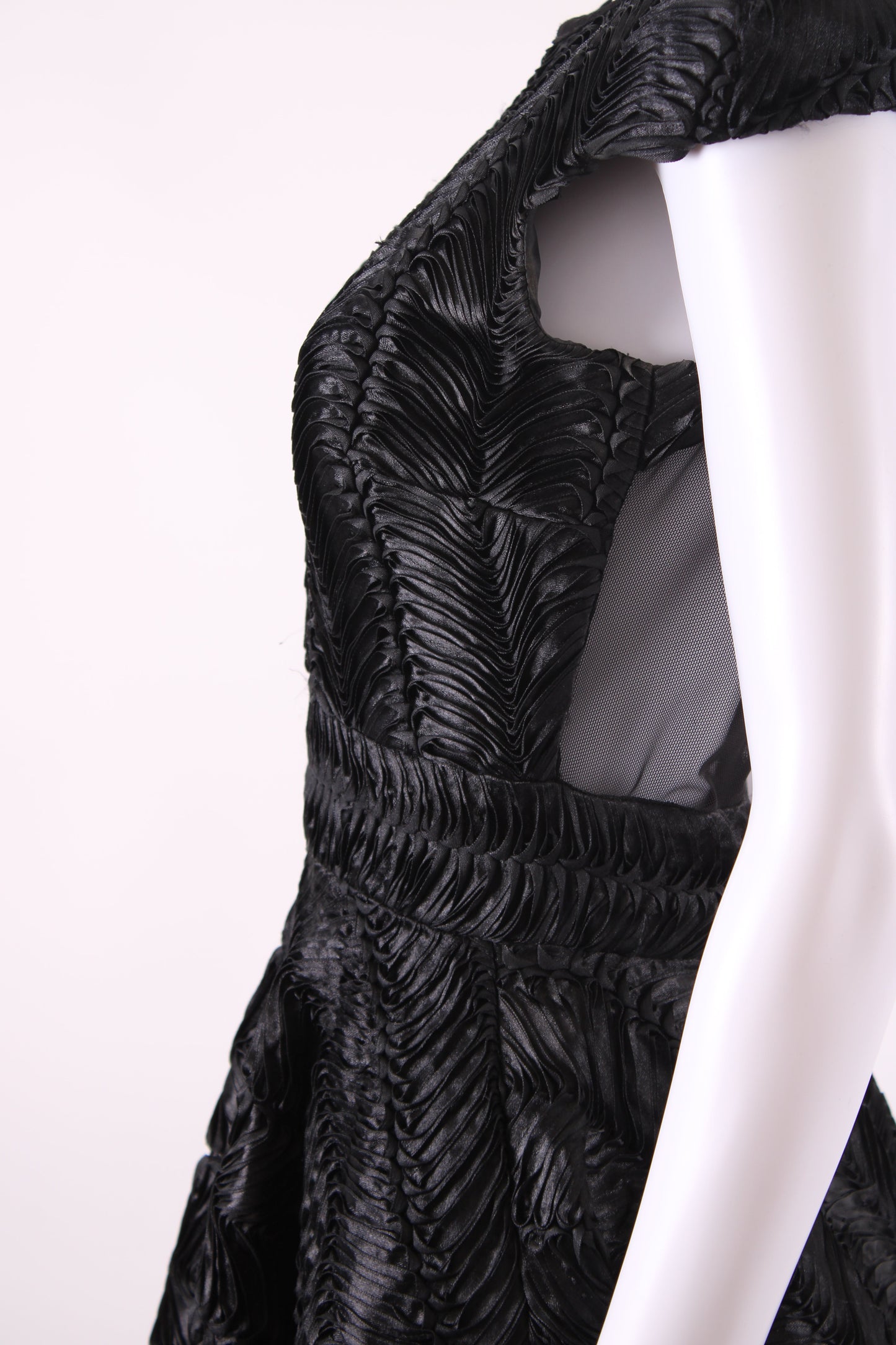 Philip Armstrong Pleat Detail Mini Dress Black 10 | O/S, Black