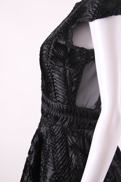 Philip Armstrong Pleat Detail Mini Dress Black 10 | O/S, Black