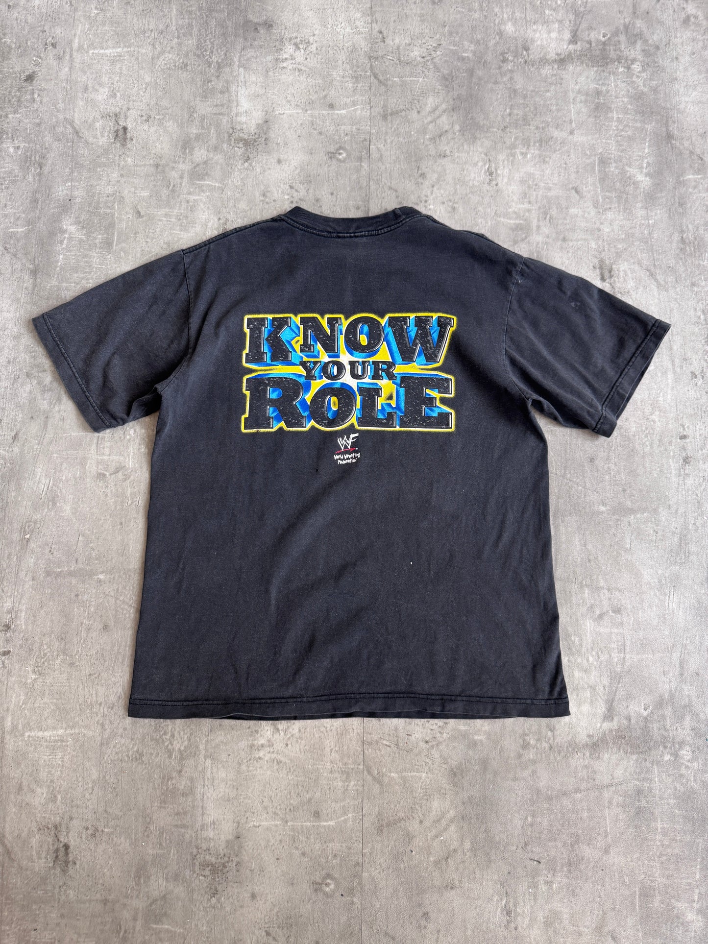 2001 "The Rock GR8 One" Washed Black Graphic Tee