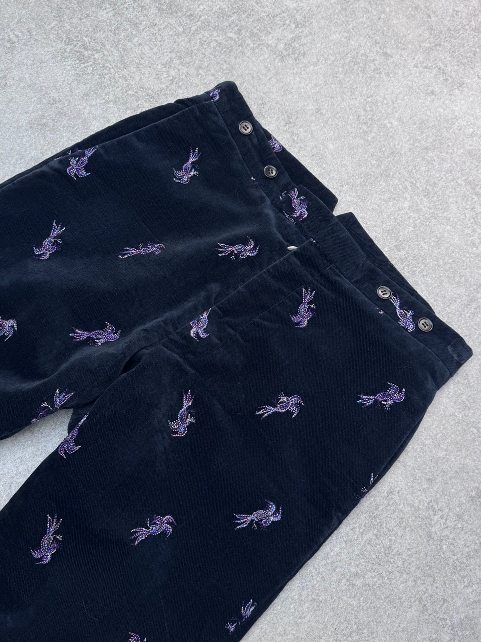 Katharine Hamnett Velour Embroidered Trousers