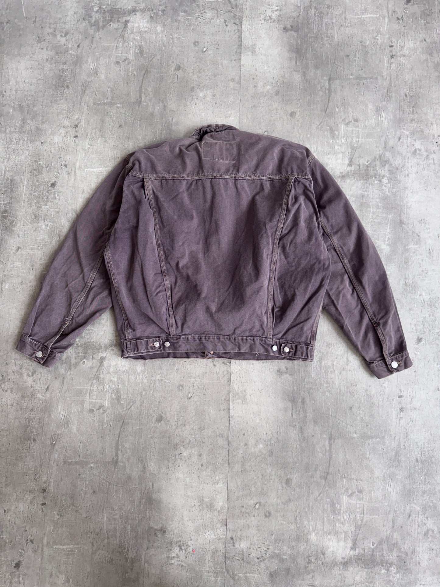 1980s Diesel Washed Brown Trucker Jacket with Leather Collar