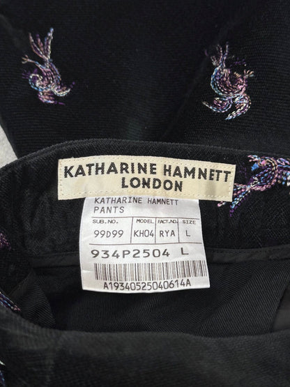 Katharine Hamnett Velour Embroidered Trousers