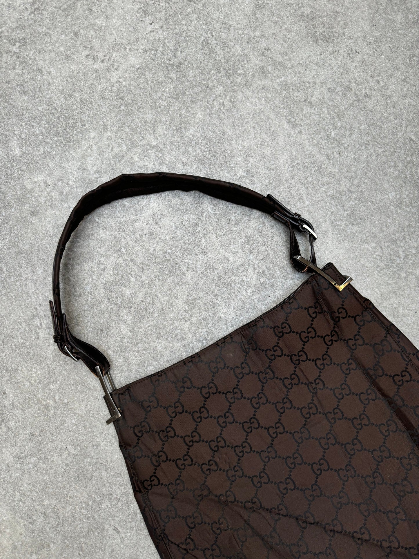 Gucci Brown Monogram Nylon Shoulder Bag