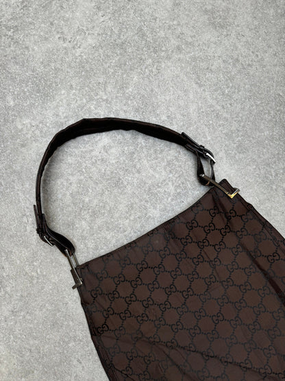 Gucci Brown Monogram Nylon Shoulder Bag