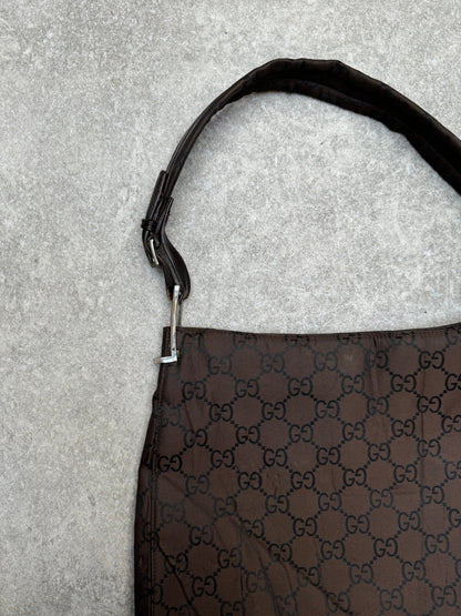 Gucci Brown Monogram Nylon Shoulder Bag