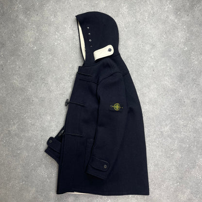 Stone Island Navy Hooded Wool Duffle Coat AW10 | O/S, Navy
