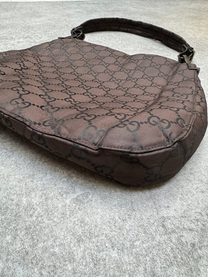 Gucci Brown Monogram Nylon Shoulder Bag