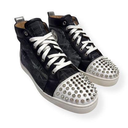 CHRISTIAN LOUBOUTIN LOU SPIKES ORLATO SNEAKER BLACK / WHITE 41 / UK7 | UK 7, Black