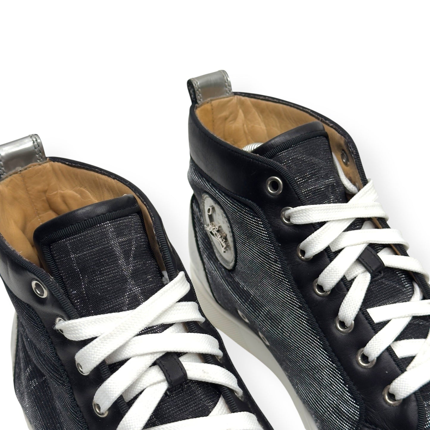 CHRISTIAN LOUBOUTIN LOU SPIKES ORLATO SNEAKER BLACK / WHITE 41 / UK7 | UK 7, Black