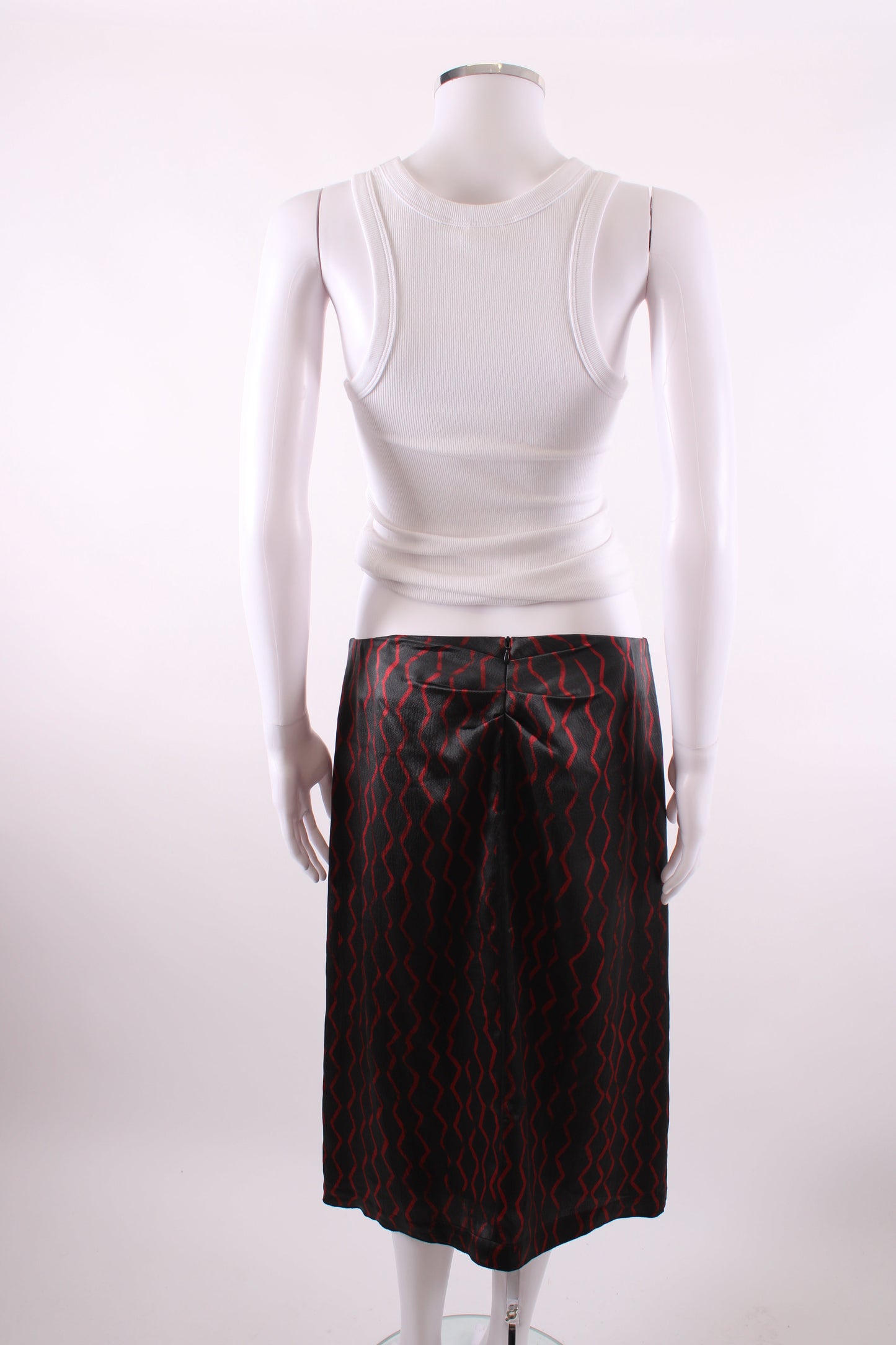 Isabel Marant zig zag pattern silk skirt black and red M | Medium, Black