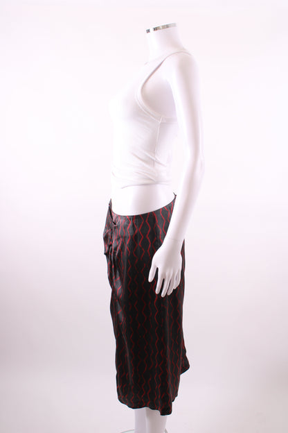 Isabel Marant zig zag pattern silk skirt black and red M | Medium, Black