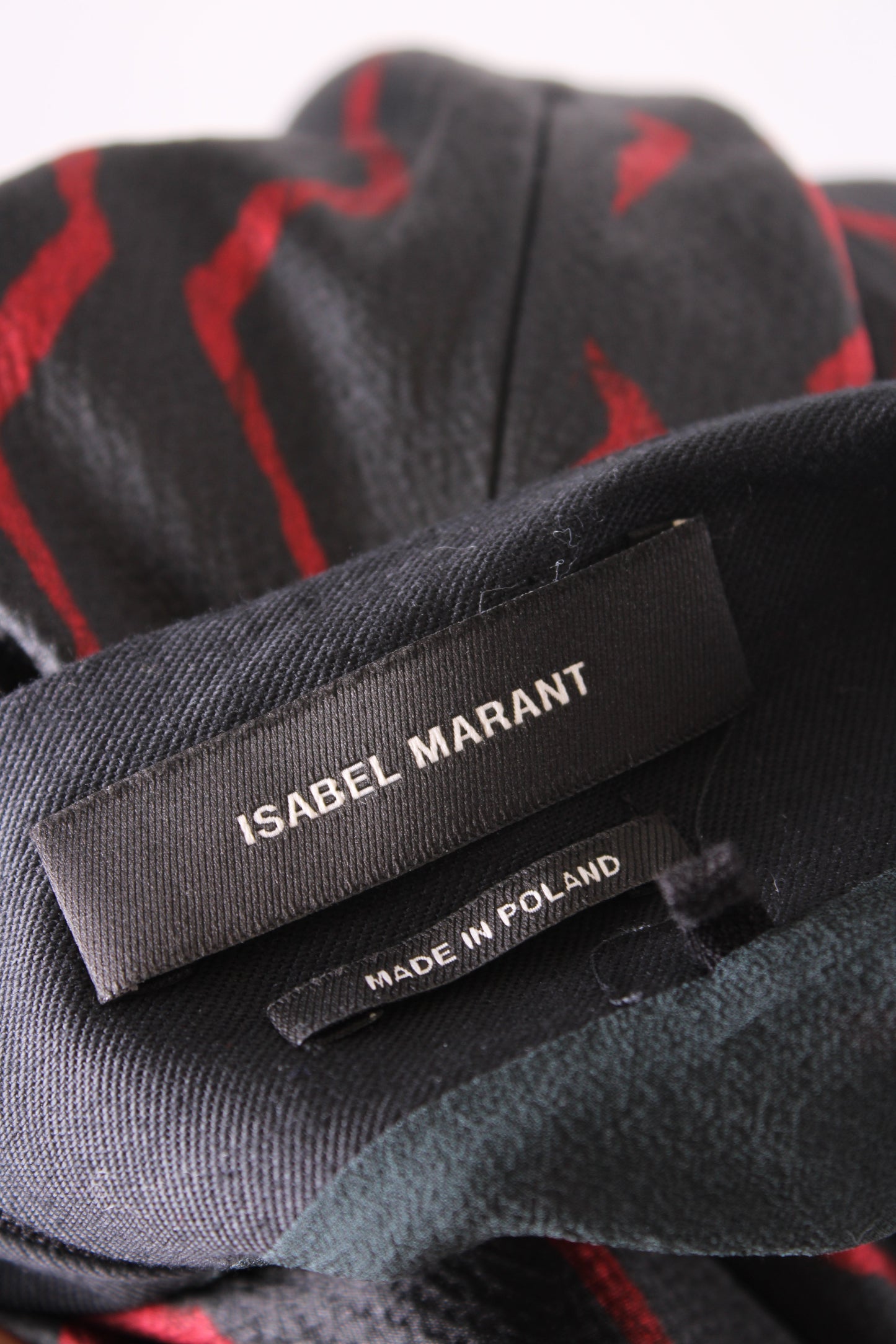 Isabel Marant zig zag pattern silk skirt black and red M | Medium, Black