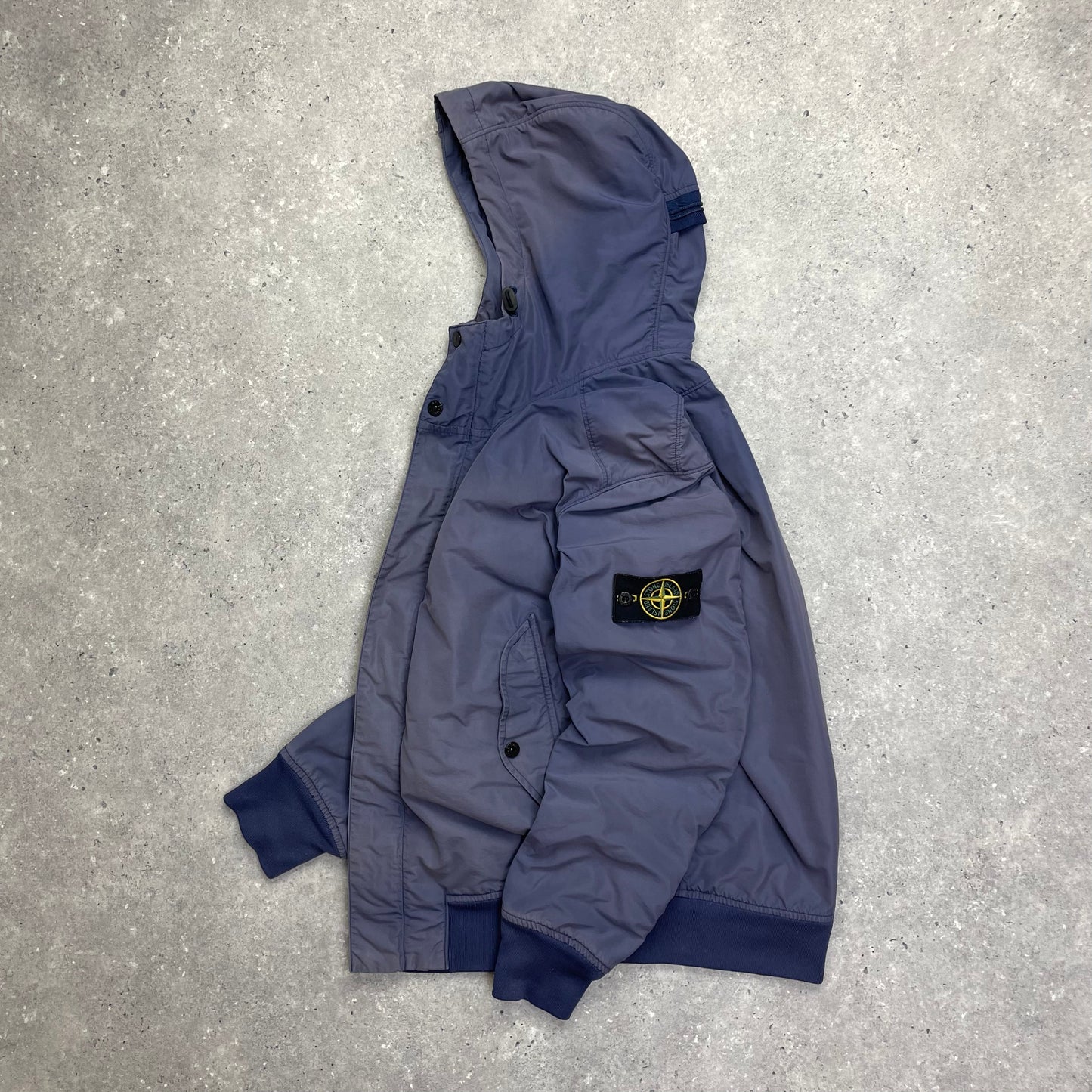 Stone Island Blue Micro Reps Hooded Jacket | Medium, Multicoloured