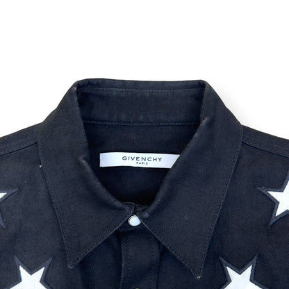 GIVENCHY STAR EMBROIDERED DENIM SHIRT BLACK / WHITE S | Small, Multicoloured