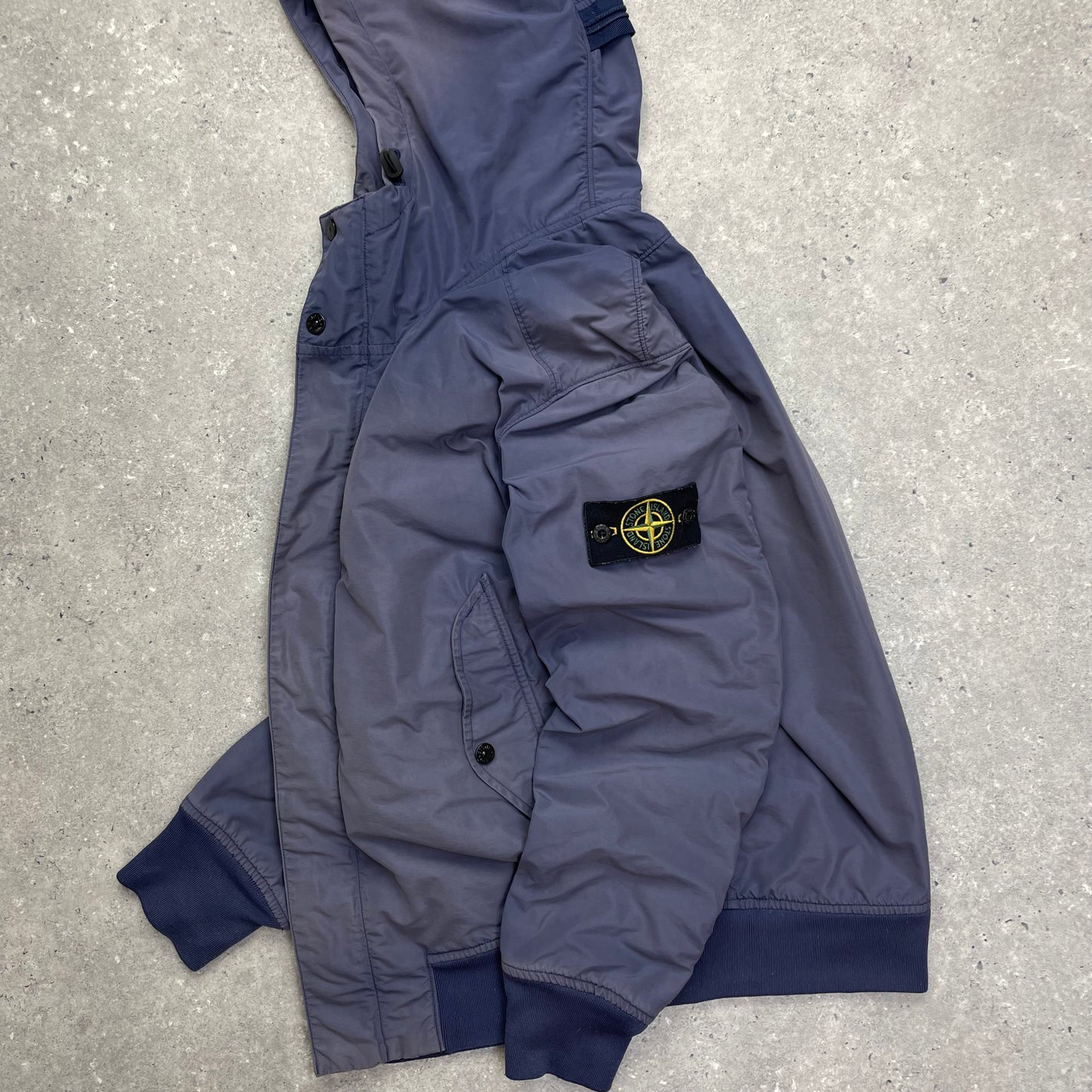 Stone Island Blue Micro Reps Hooded Jacket | Medium, Multicoloured