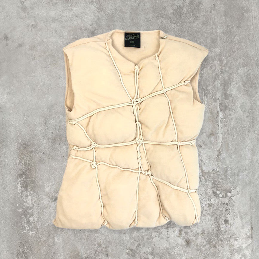 Archive Jean Paul Gaultier Bondage Style Puffer Top | Default Title, Cream