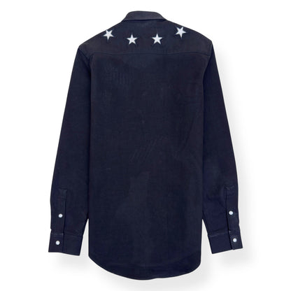 GIVENCHY STAR EMBROIDERED DENIM SHIRT BLACK / WHITE S | Small, Multicoloured