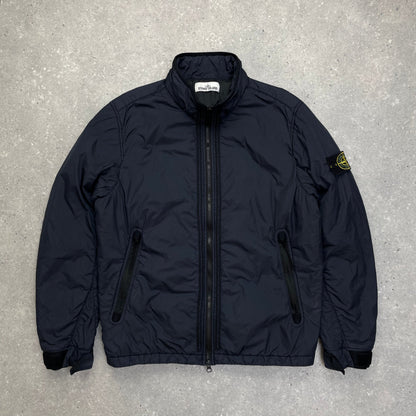 Stone Island Navy Padded Garment Dyed Crinkle Reps Jacket | Medium, Navy