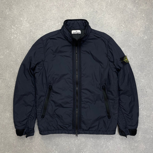 Stone Island Navy Padded Garment Dyed Crinkle Reps Jacket | Medium, Navy