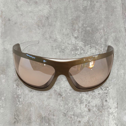 90’s Dior Wrap Visor Sunglasses | O/S, Bronze