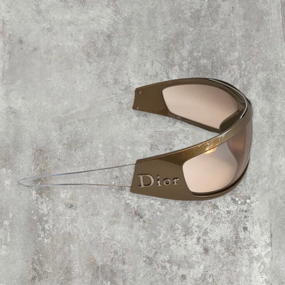 90’s Dior Wrap Visor Sunglasses | O/S, Bronze