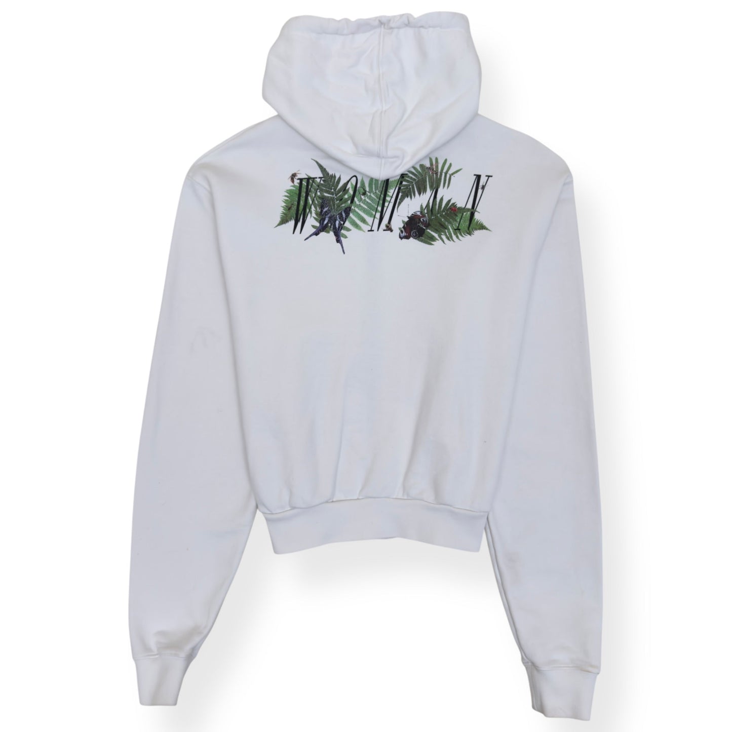 OFF-WHITE ZIP-UP CROPPED HOODIE WHITE S | Small, White