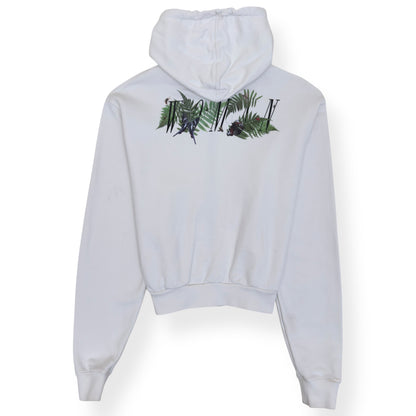 OFF-WHITE ZIP-UP CROPPED HOODIE WHITE S | Small, White