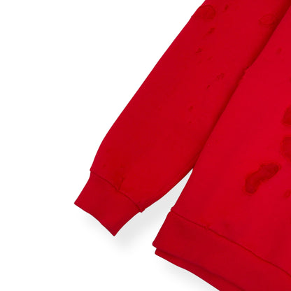 GIVENCHY DISTRESSED LOGO HOODIE RED M | Medium, Red