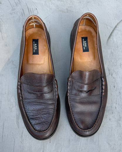 APC Brown Leather Loafers - UK 9