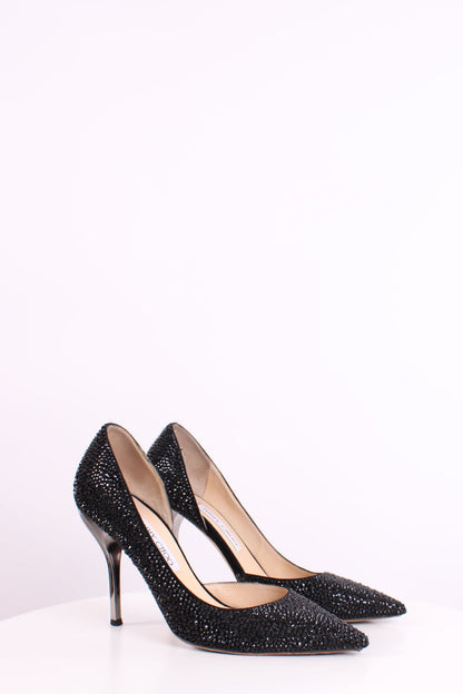 Jimmy Choo Crystal Embellished Heels Black 39 | O/S, Black