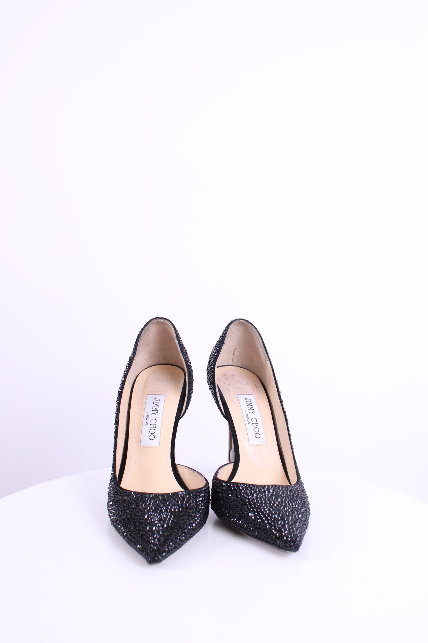 Jimmy Choo Crystal Embellished Heels Black 39 | O/S, Black