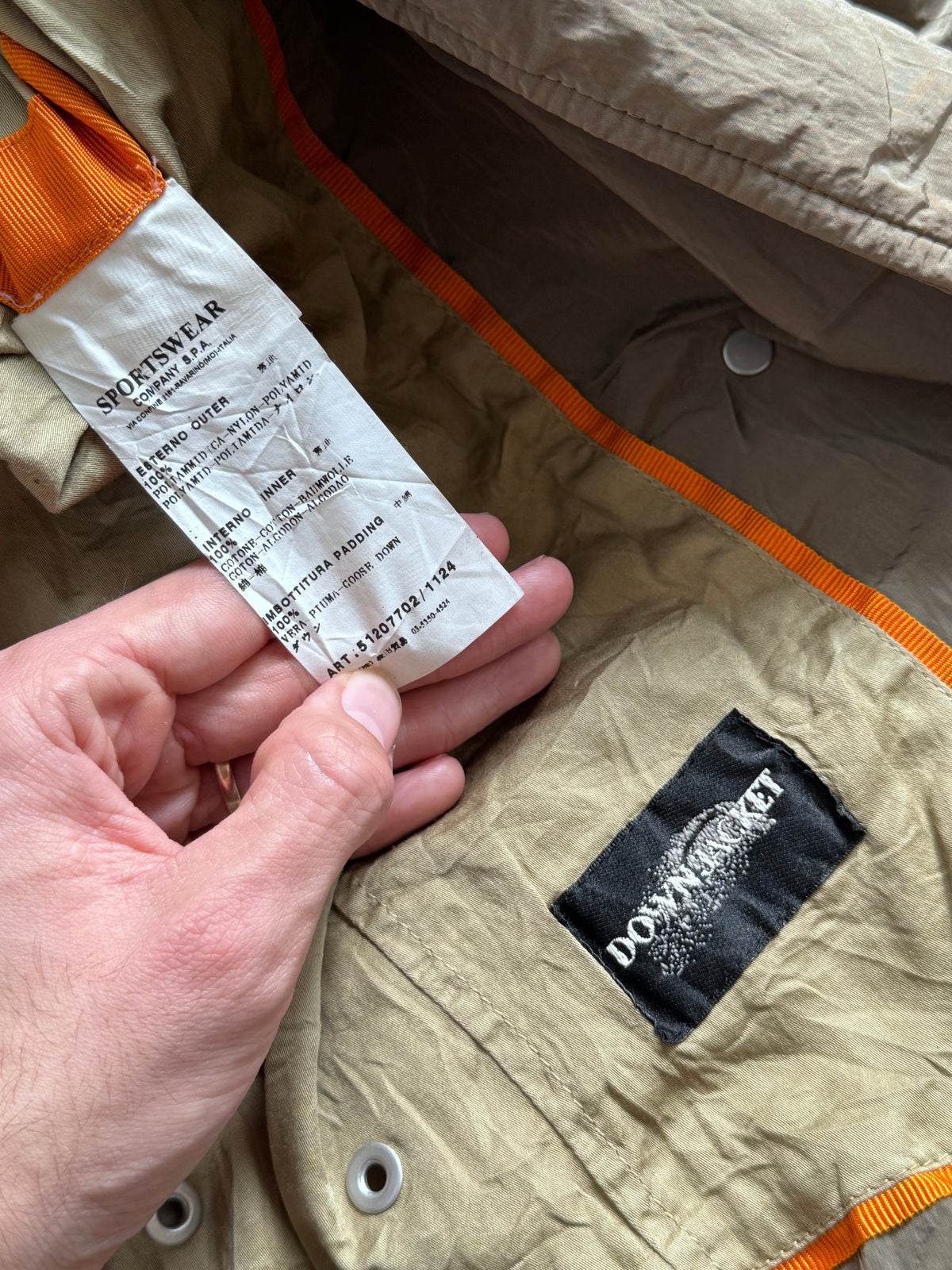 A/W C.P. Company Goose Down D-Breasted Nylon Jacket | Medium, Beige