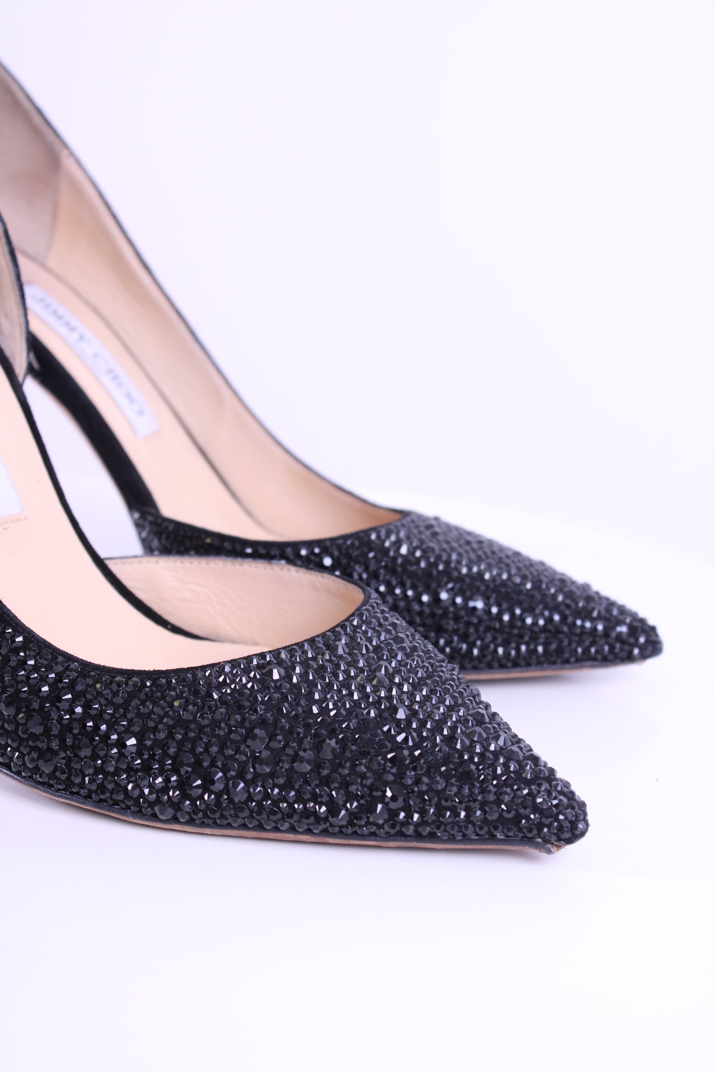Jimmy Choo Crystal Embellished Heels Black 39 | O/S, Black