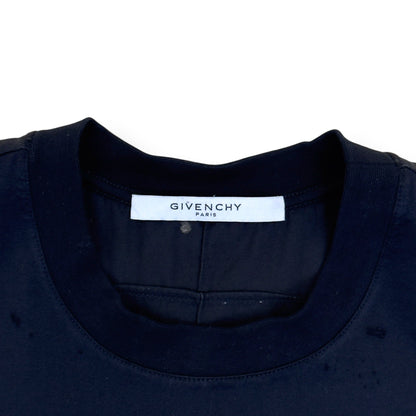 GIVENCHY DISTRESSED LOGO T-SHIRT BLACK S | Small, Black