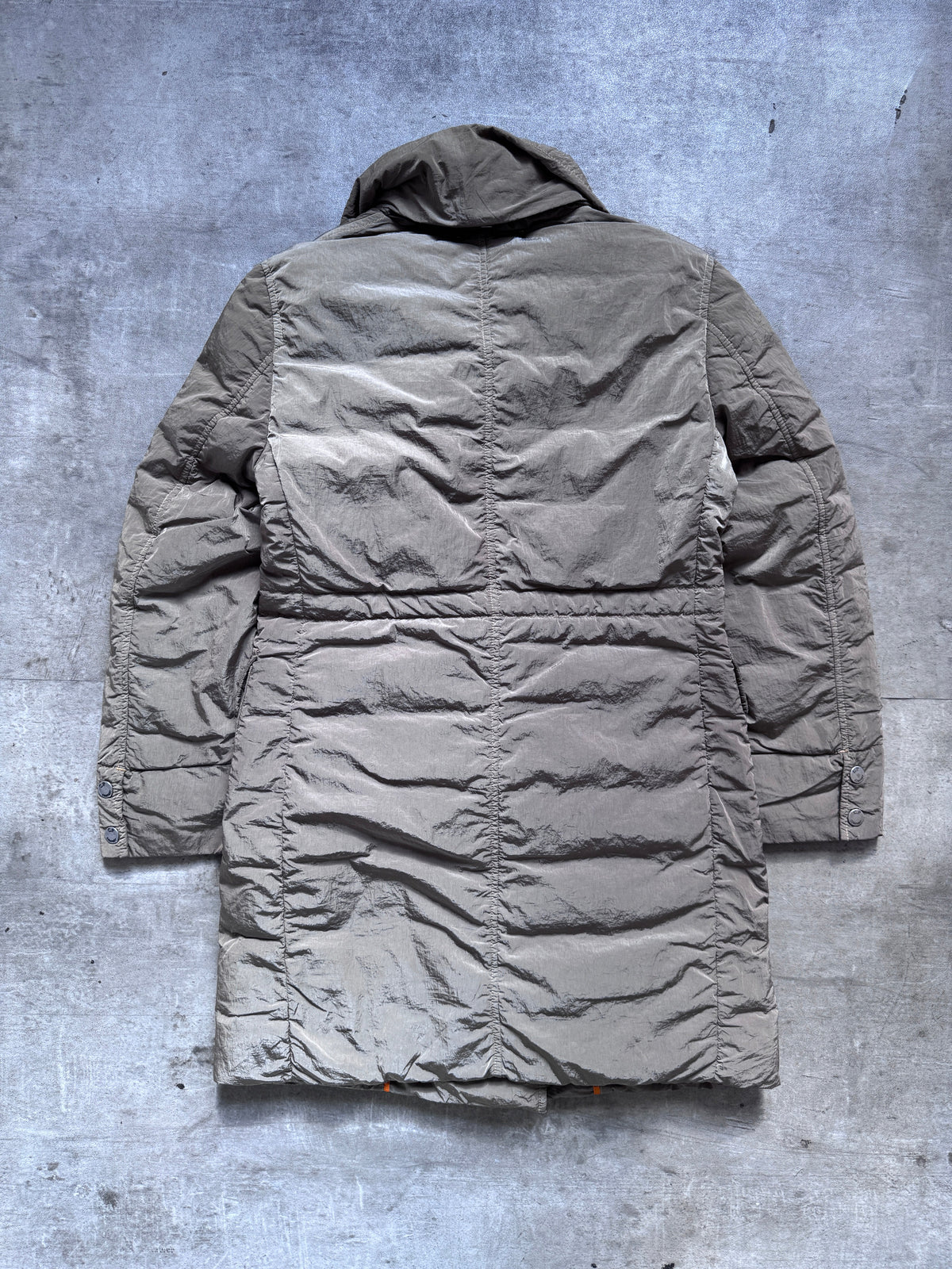 A/W C.P. Company Goose Down D-Breasted Nylon Jacket | Medium, Beige