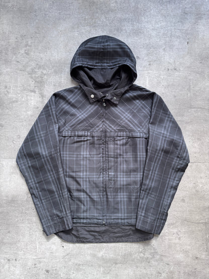 2000's Burberry UK Made Packable Plaid Tech Jacket | Large