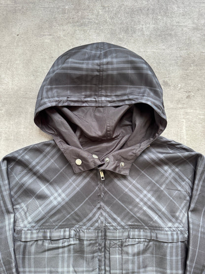 2000's Burberry UK Made Packable Plaid Tech Jacket | Large