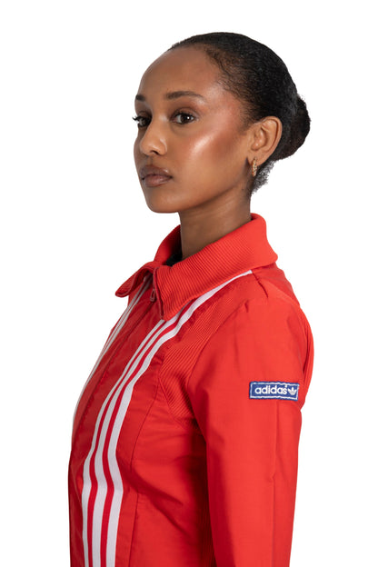 Adidas Ribbing Detail Track Jacket Red/White