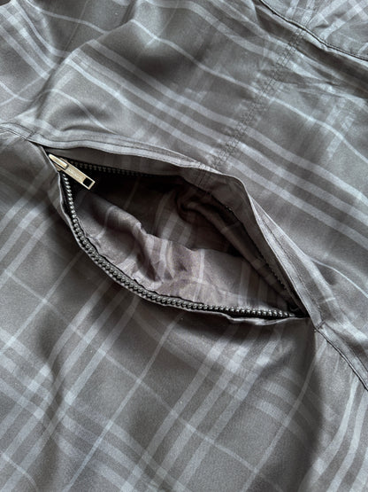 2000's Burberry UK Made Packable Plaid Tech Jacket | Large