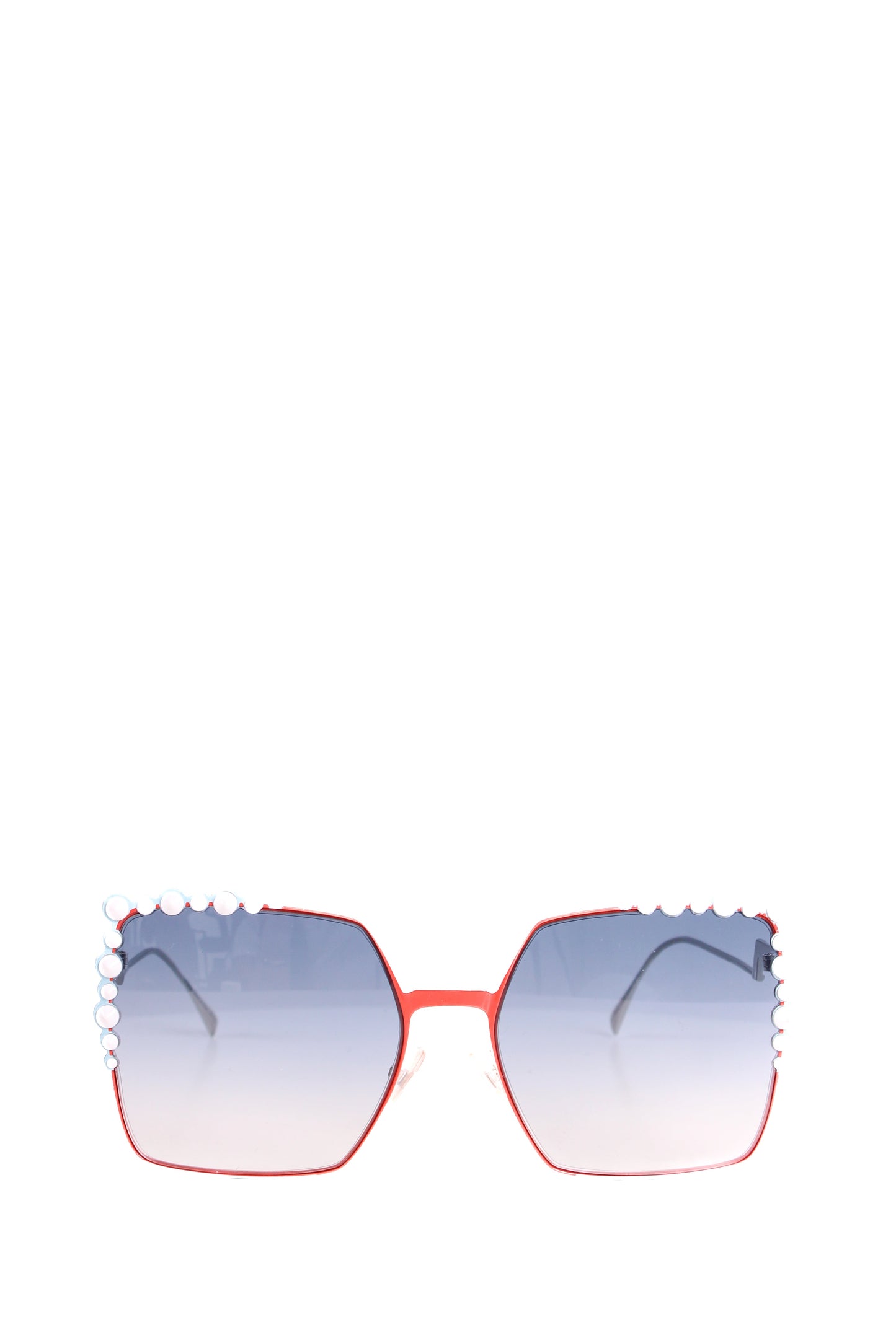 Fendi Embellished Square Sunglasses Blue/Red | O/S, Blue