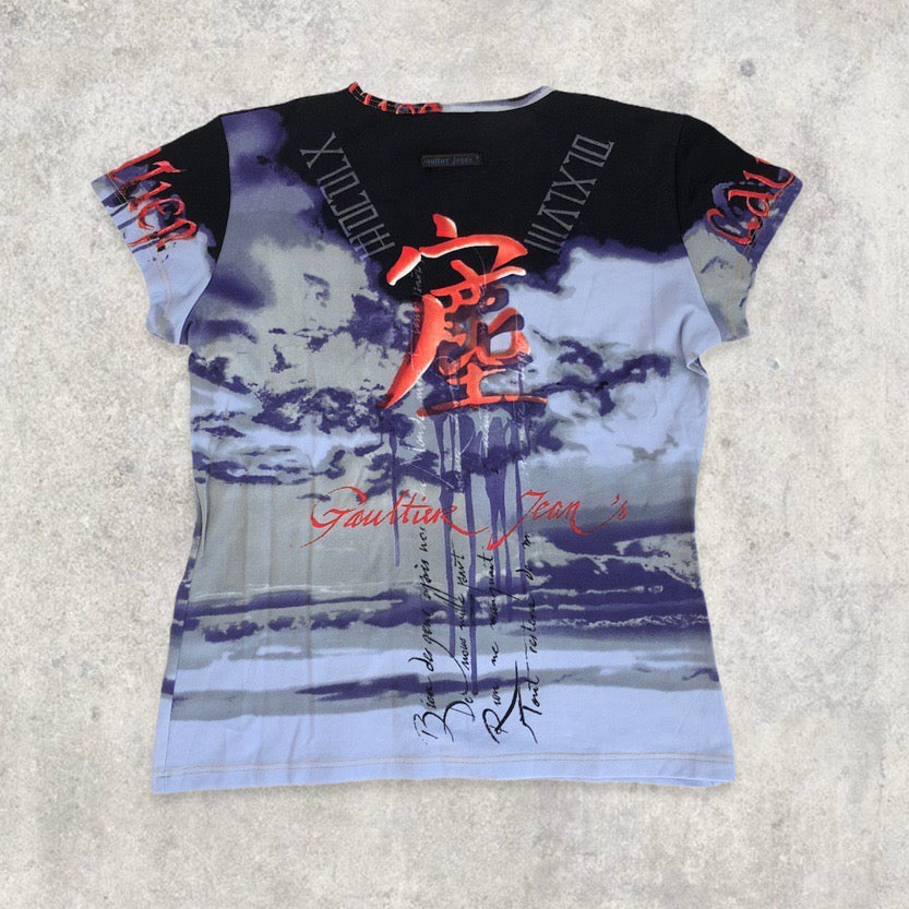 Jean Paul Gaultier JPG Asian Text / Graphic Print Mesh | Default Title, Red